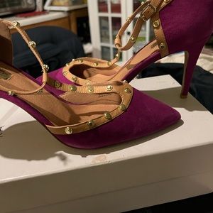 Burgundy suede shoes